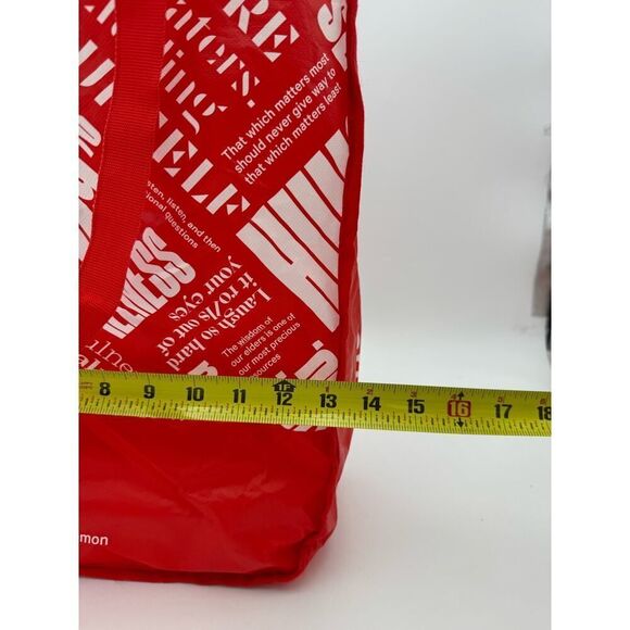 Lululemon‎ Athletica Reusable Durable Tote Bag Red/White - Picture 6 of 6